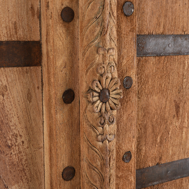 Carving Detail from Antique Bleached Indian Doors From Bikaner - 19th Century | INDIGO ANTIQUES