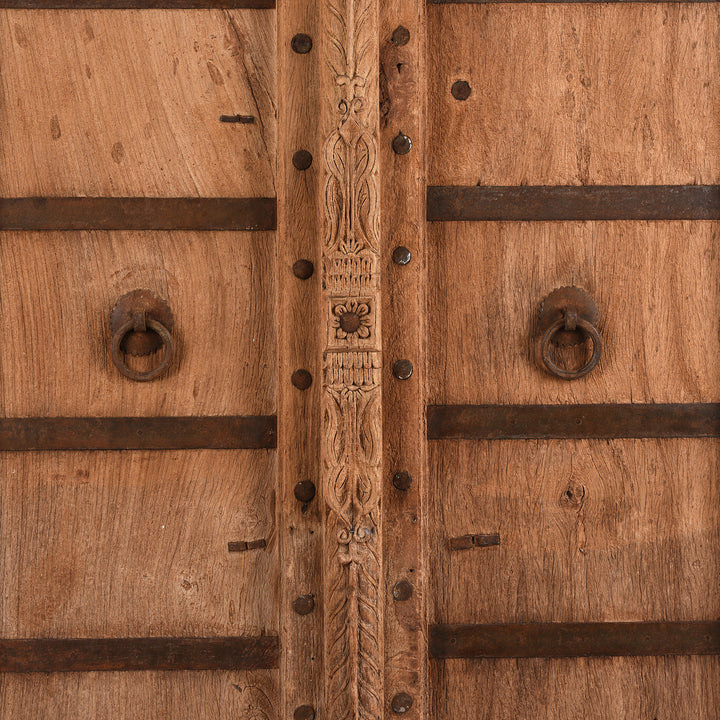 Detail from Antique Bleached Indian Doors From Bikaner - 19th Century | INDIGO ANTIQUES