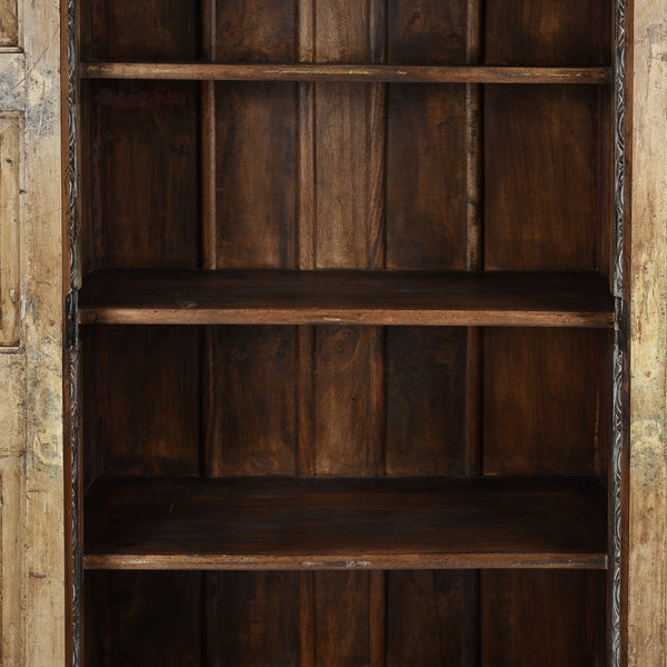 Painted Sunburst Cabinet Made From Reclaimed Teak Doors