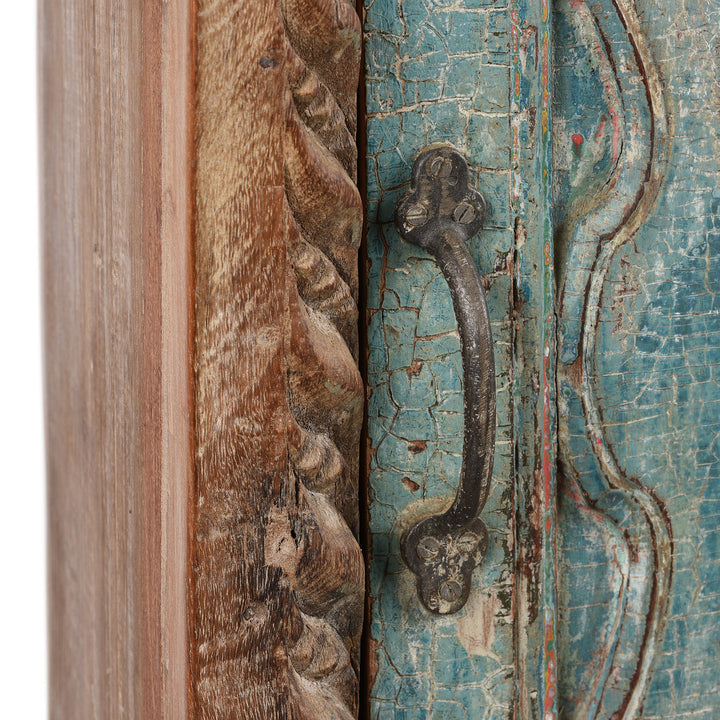 Handle Detail From Bedside Cabinet Made From Reclaimed Carved Teak | Indigo Antiques