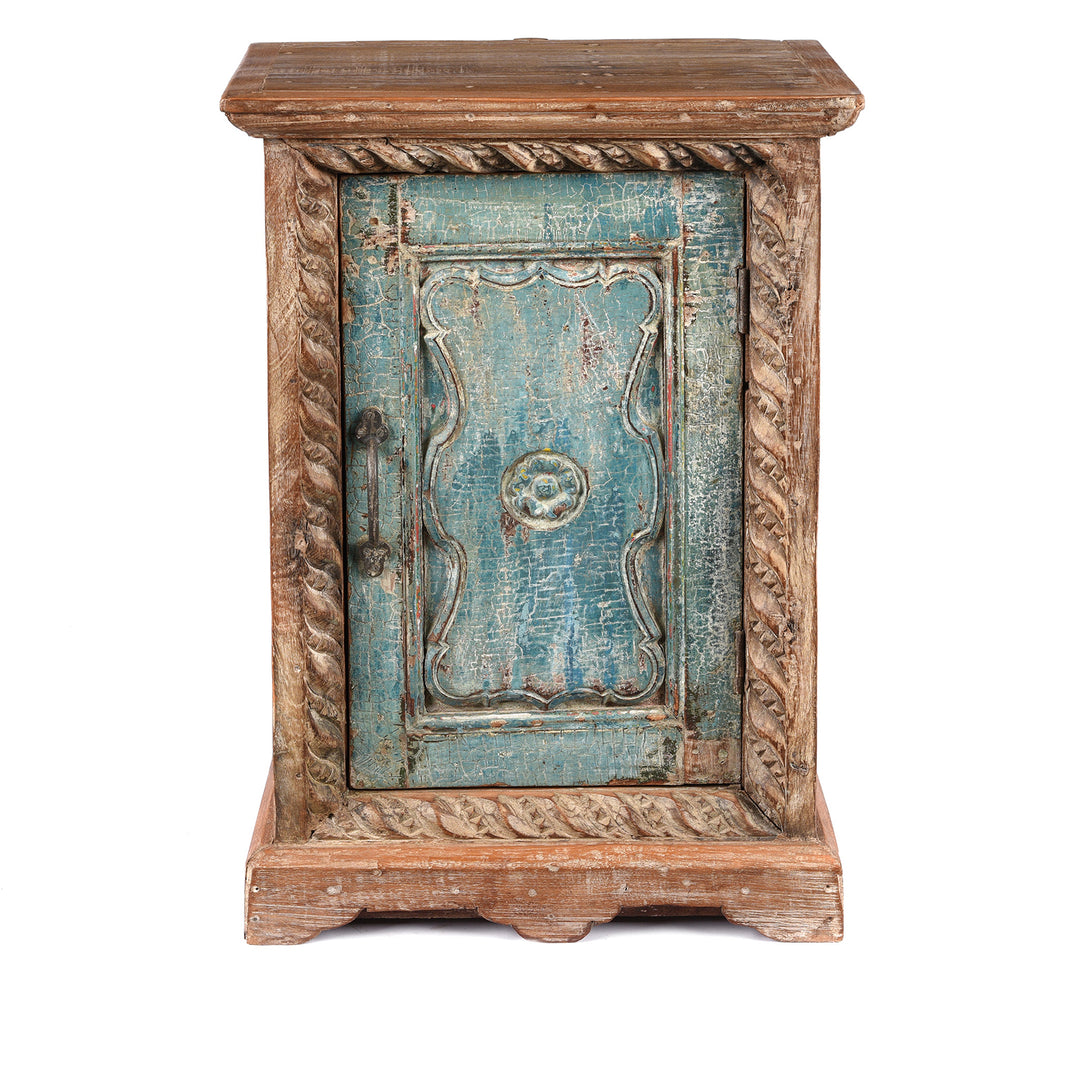 Bedside Cabinet Made From Reclaimed Carved Teak | Indigo Antiques
