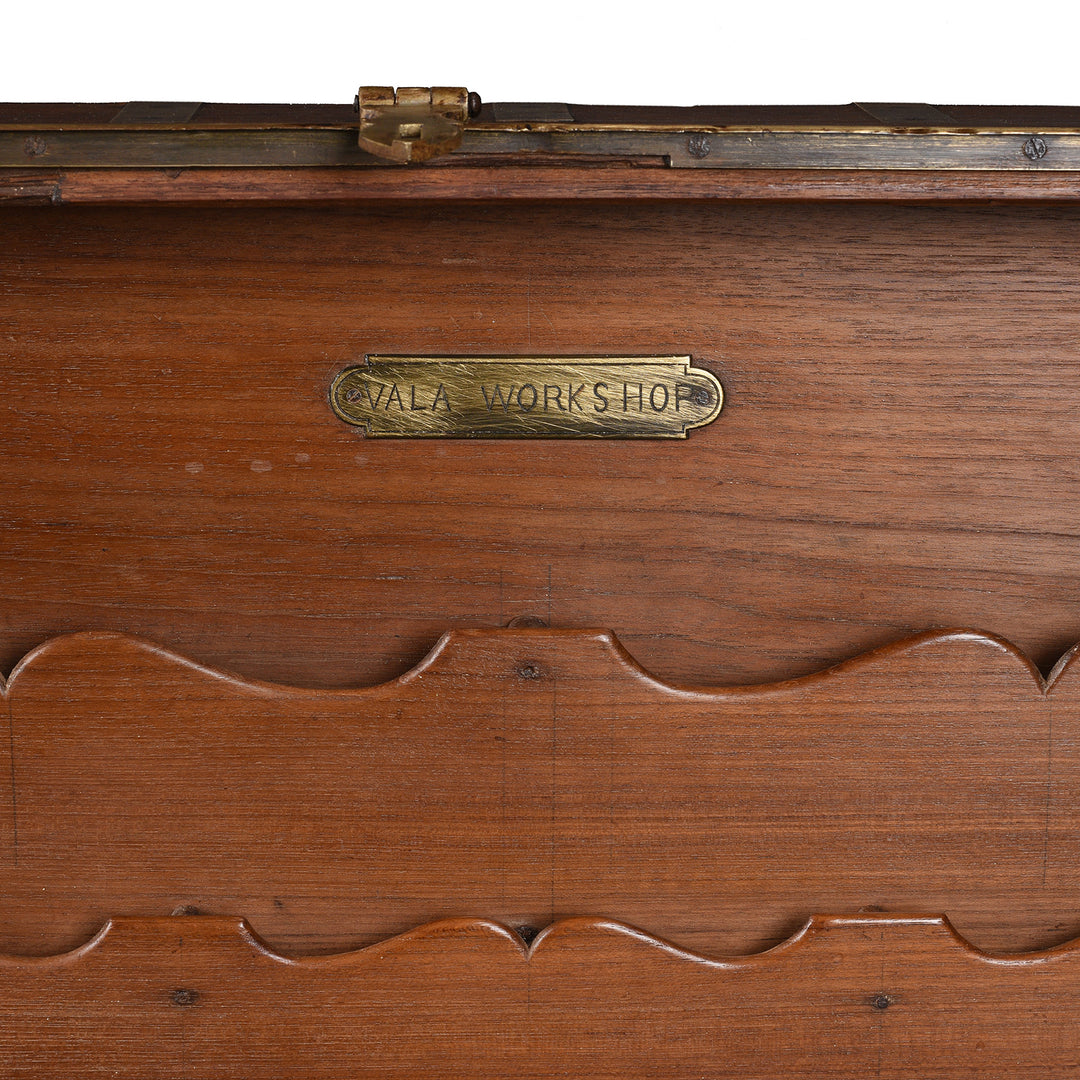 Detail From Antique Brass Bound Teak Indian Military Chest From Rajasthan -19th Century | Indigo Antiques