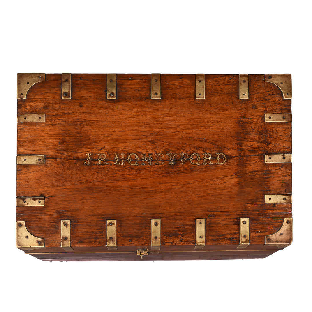 J R Honeyford (1864 - 1894) Brass Bound Military Chest Made circa 1890 by Vala Workshop | Indigo Antiques