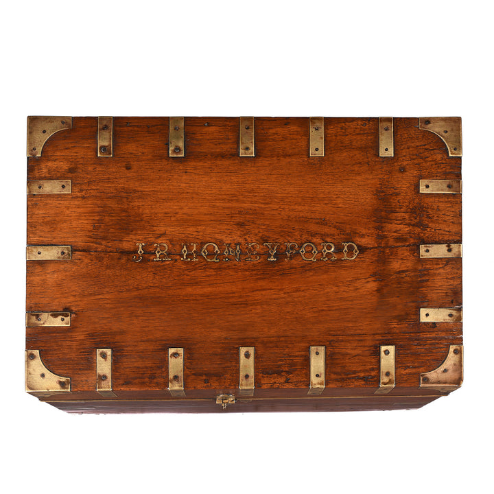 J R Honeyford (1864 - 1894) Brass Bound Military Chest Made circa 1890 by Vala Workshop | Indigo Antiques