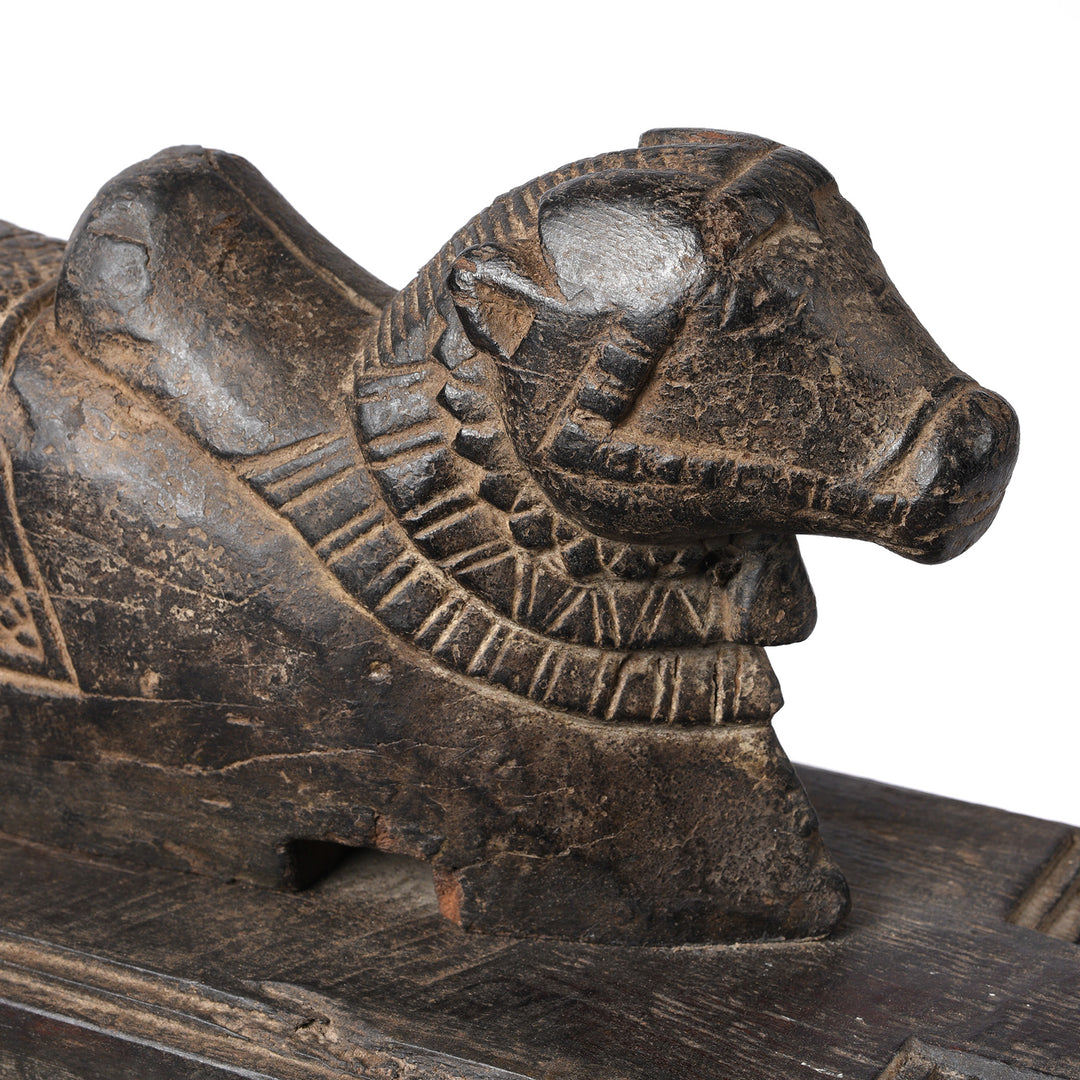 Detail From Antique Indian Nandi Bull Tikka Ash Box From South India - 19th Century | Indigo Antiques