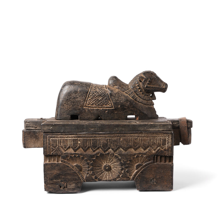 Antique Indian Nandi Bull Tikka Ash Box From South India - 19th Century | Indigo Antiques