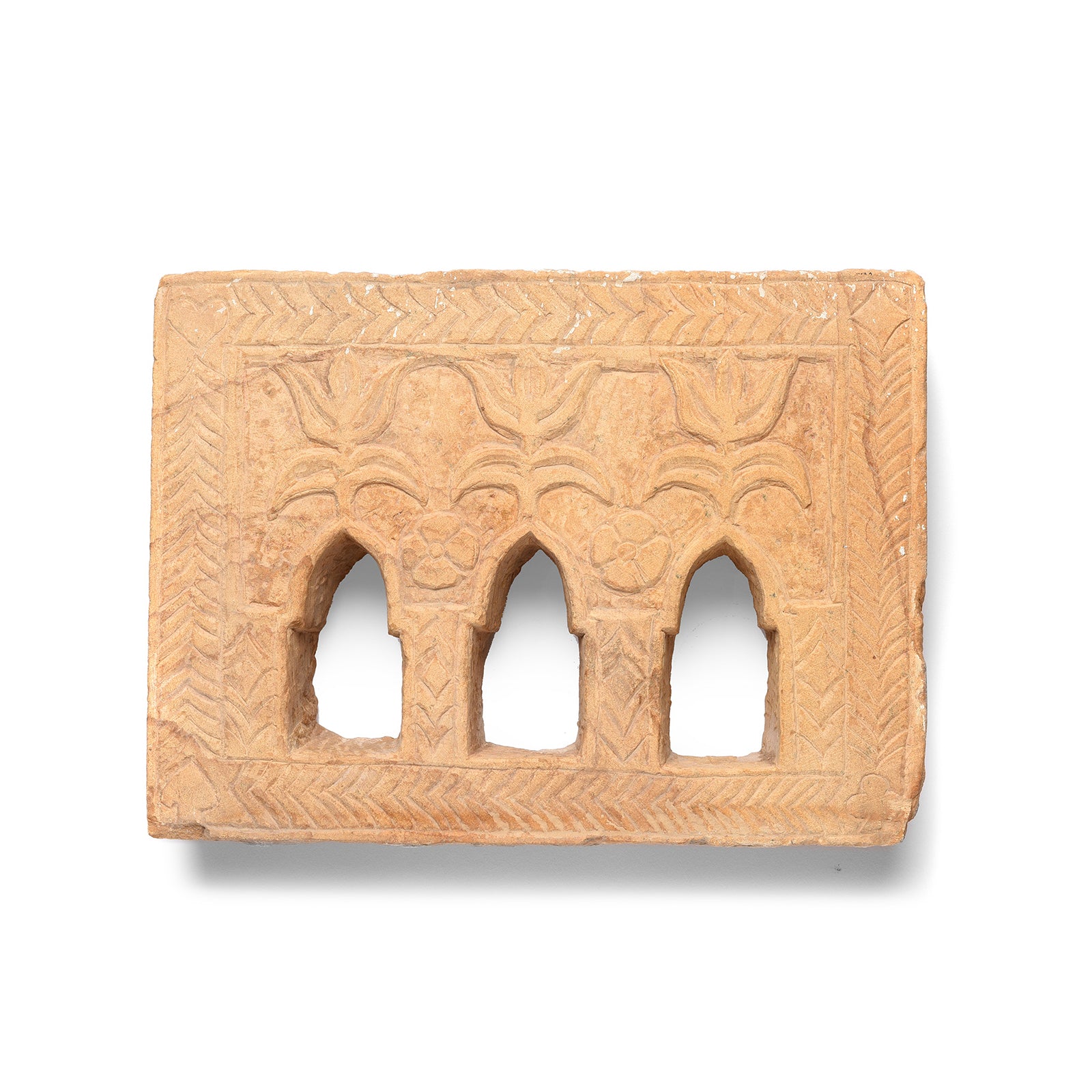 Carved Stone Lamp Niche From Rajasthan - 19th Century