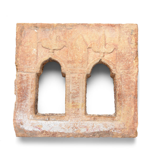 Old 2 Way Stone Lamp Niche From Jaisalmer - 19th Century