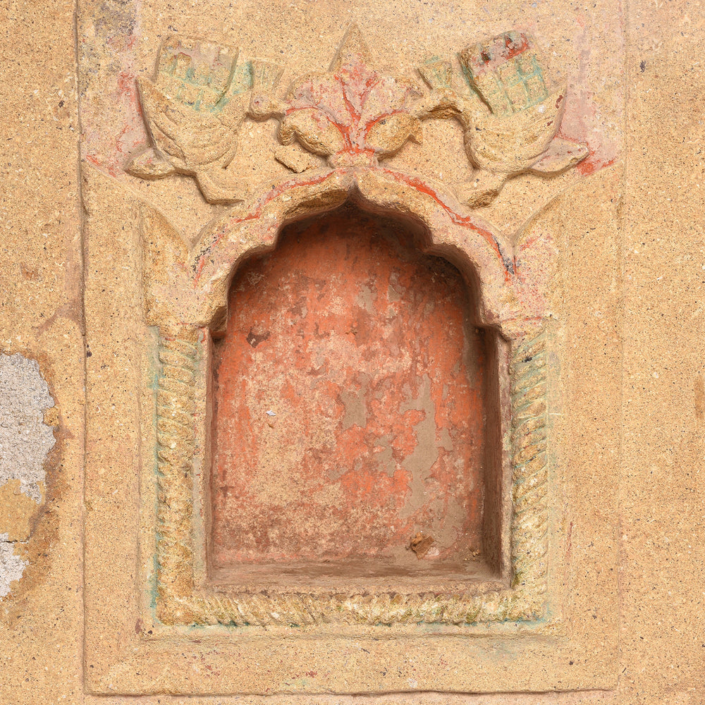 Niche Carving Detail From Carved Stone Lamp Niche From Rajasthan - 18thC | Indigo Antiques