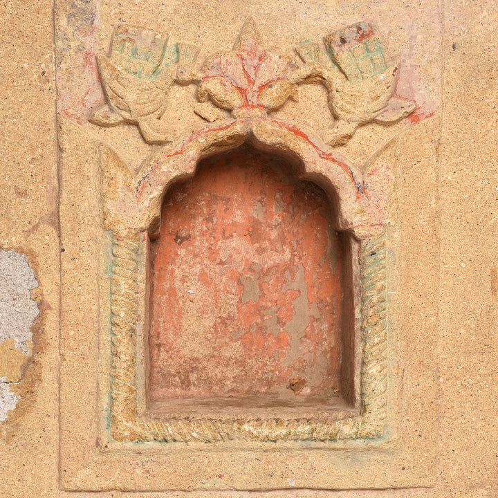 Niche Carving Detail From Carved Stone Lamp Niche From Rajasthan - 18thC | Indigo Antiques