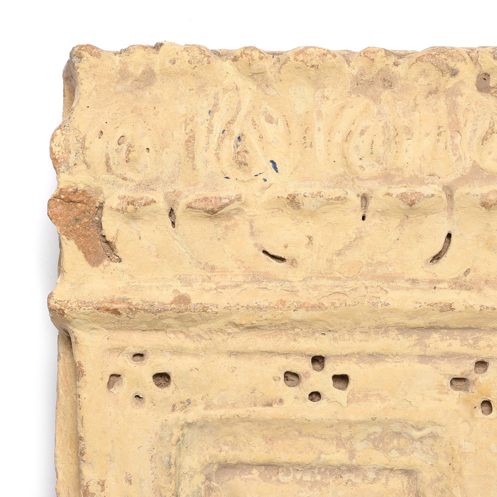 Corner Detail From Antique Carved Stone Lamp Niche From Rajasthan (Left Facing) - 18thC | Indigo Antiques