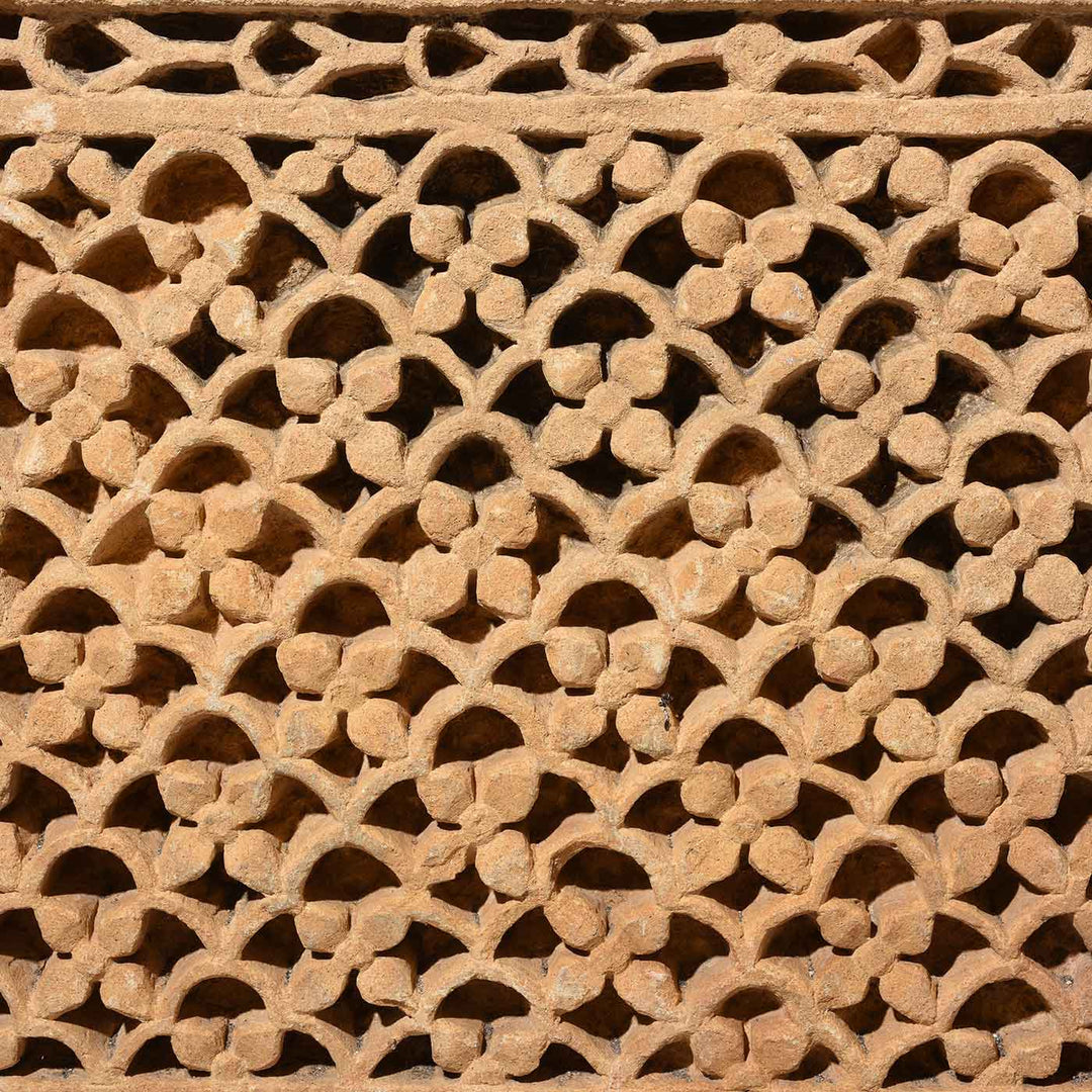 Old Carved Stone Jali Panel From Rajasthan - 19thC