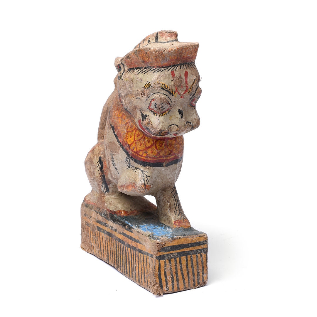 Old Painted Yali Lion From Orissa - Ca 1920 | Indigo Antiques