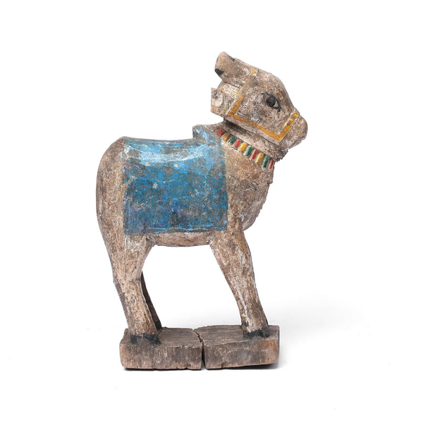 Painted Indian Nandi Bull Figurine From Rajasthan - Ca 1940