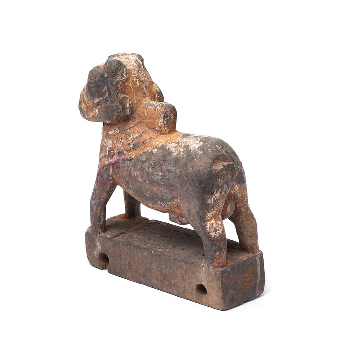 Reverse View Of Painted Indian Nandi Bull Figurine From Rajasthan - Ca 1940 | INDIGO ANTIQUES