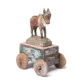 Painted Indian Nandi Bull Wheel Toy From Rajasthan - Ca 1940