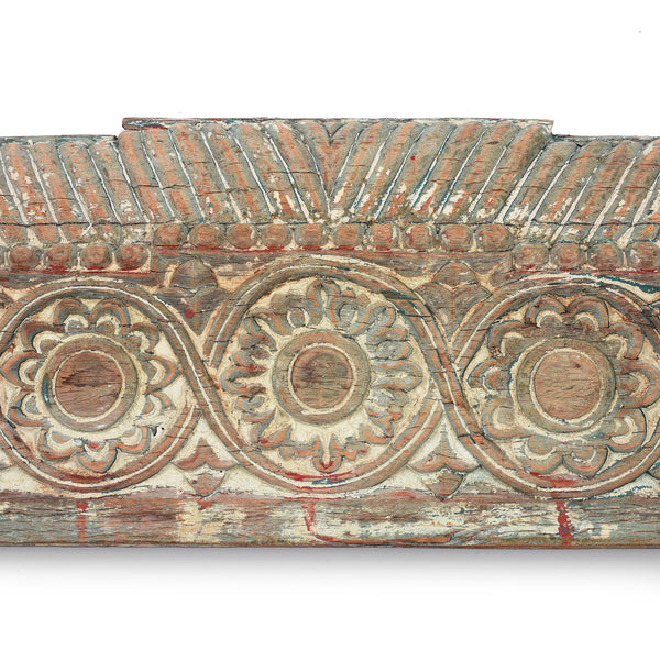 Carved Teak Lintel Panel From Gujarat - 18thC