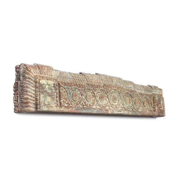 Carved Teak Lintel Panel From Gujarat - 18thC