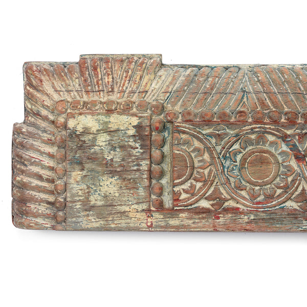 Carved Teak Lintel Panel From Gujarat - 18thC