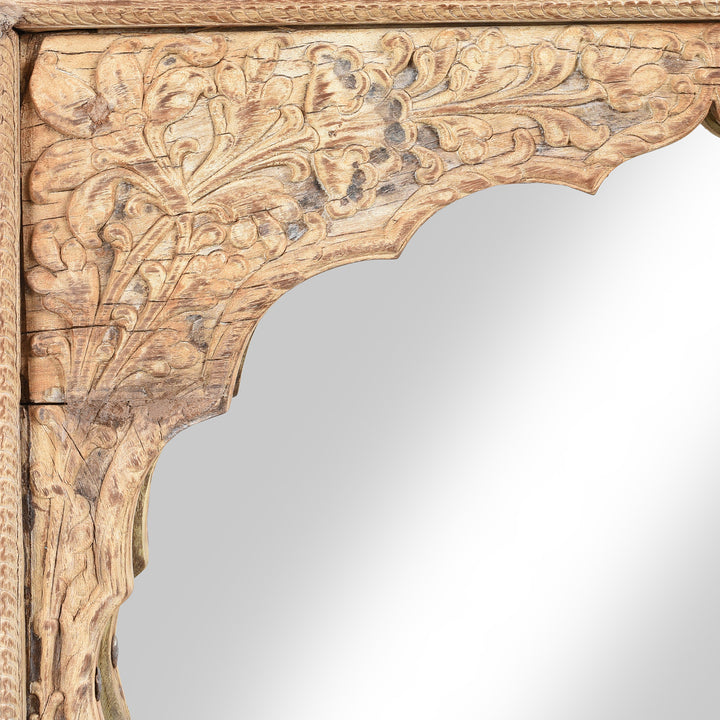 Carving Detail From Antique Indian Mirror Made From An Old Rosewood Window - 18thC | Indigo Antiques