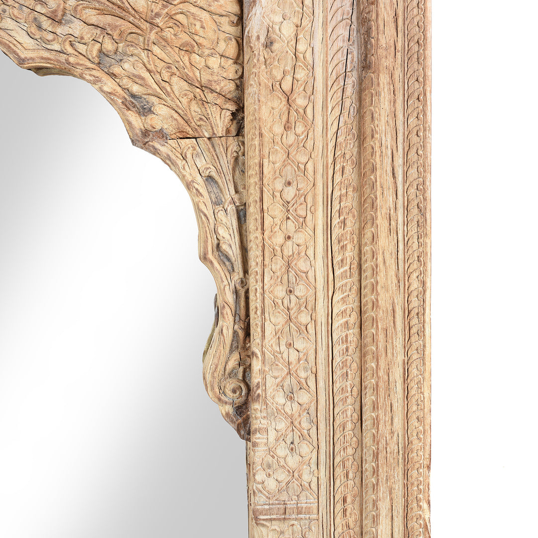 Carving Detail From Antique Indian Mirror Made From An Old Rosewood Window - 18thC | Indigo Antiques