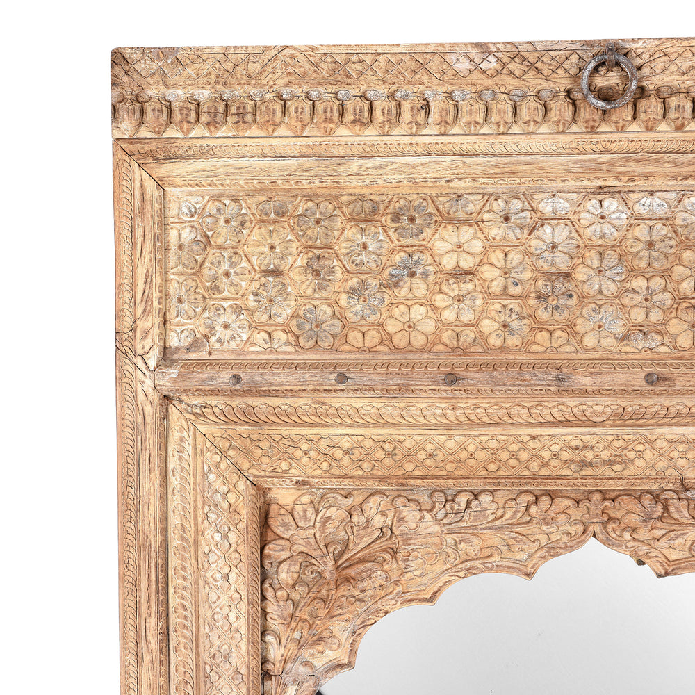 Corner Carving Detail From Indian Mirror Made From An Old Rosewood Window - 18thC | Indigo Antiques