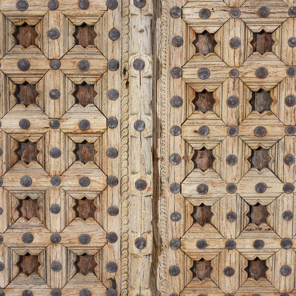Carved Sun Bleached Window Shutters From Punjab - 18thC