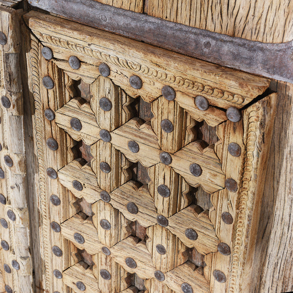 Carved Sun Bleached Window Shutters From Punjab - 18thC