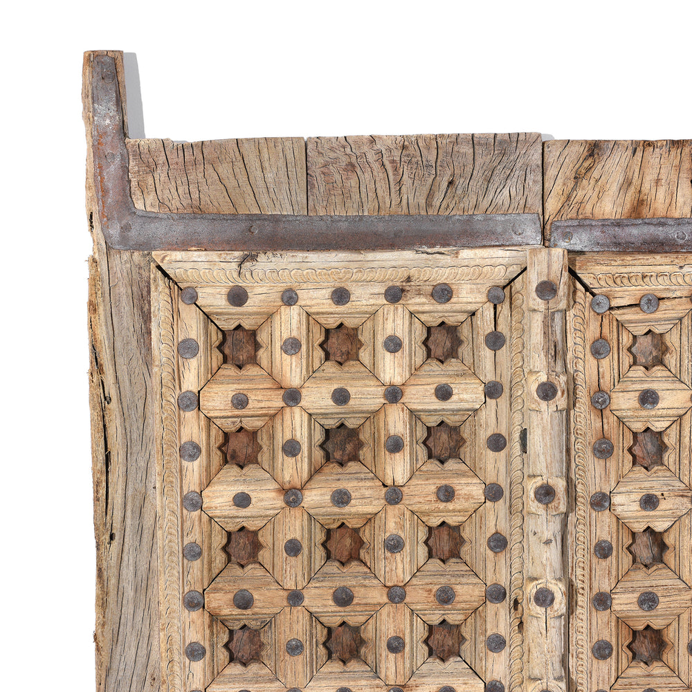 Corner Detail From Antique Carved Mughal Rosewood Window Shutter From Punjab- 18thC | Indigo Antiques