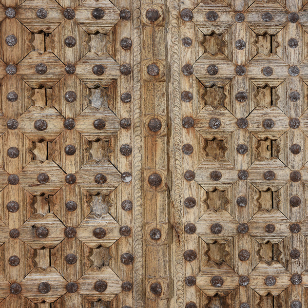 Carved Sun Bleached Window Shutters From Punjab - 18th Century