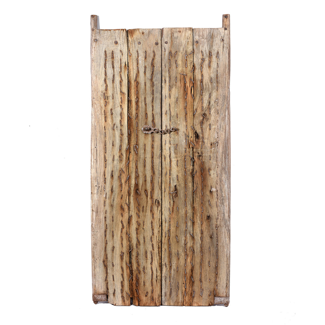 Reverse Of Antique Carved Sun Bleached Window Shutters From Punjab - 18th Century | Indigo Antiques