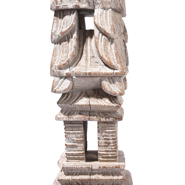 Carved Teak Candlestick - 19thC