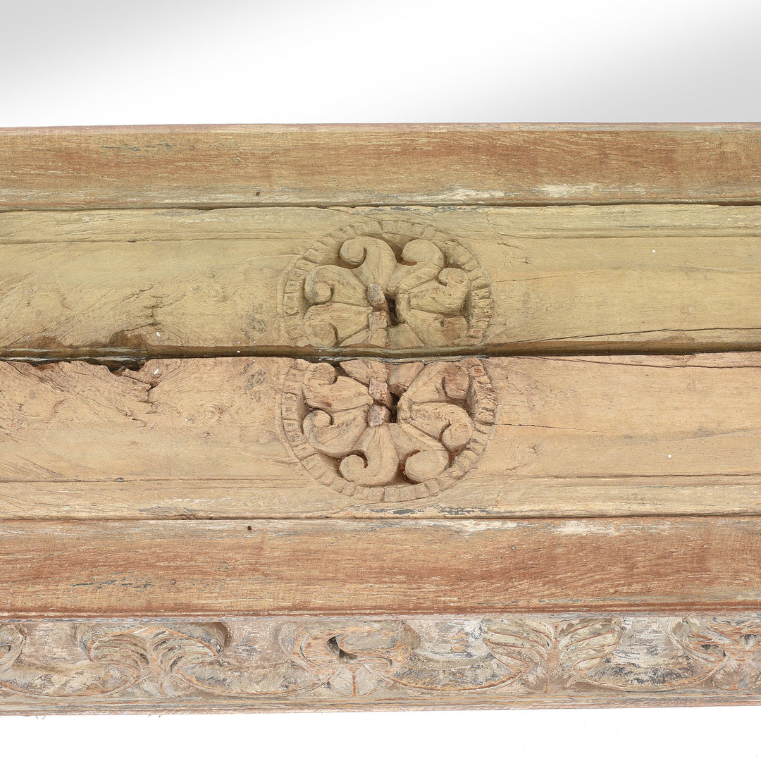 Carving Detail From Large Indian Door Mirror From Saurashtra - 18thC | Indigo Antiques