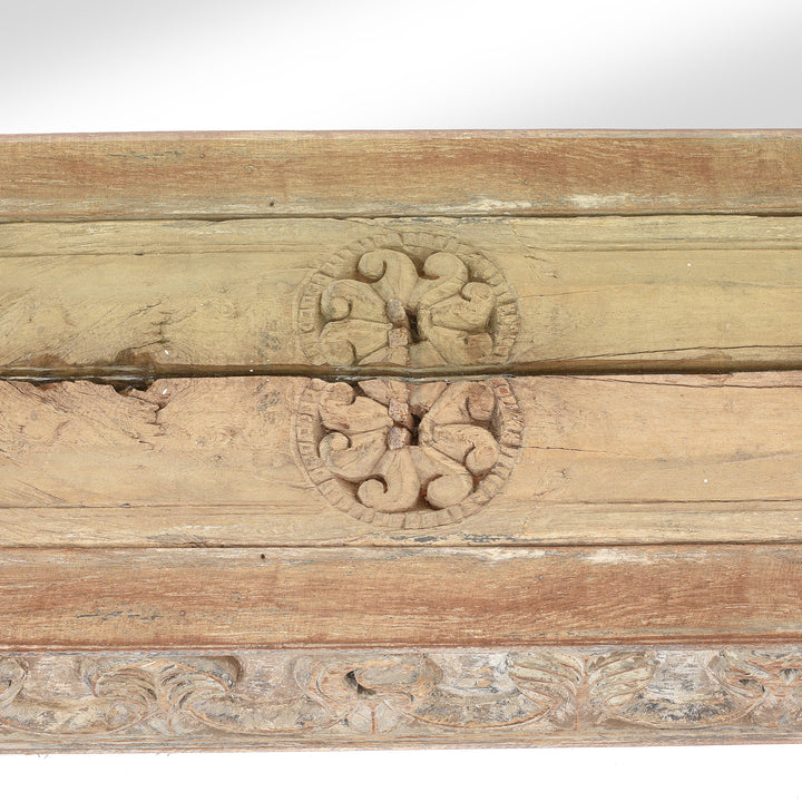 Carving Detail From Large Indian Door Mirror From Saurashtra - 18thC | Indigo Antiques