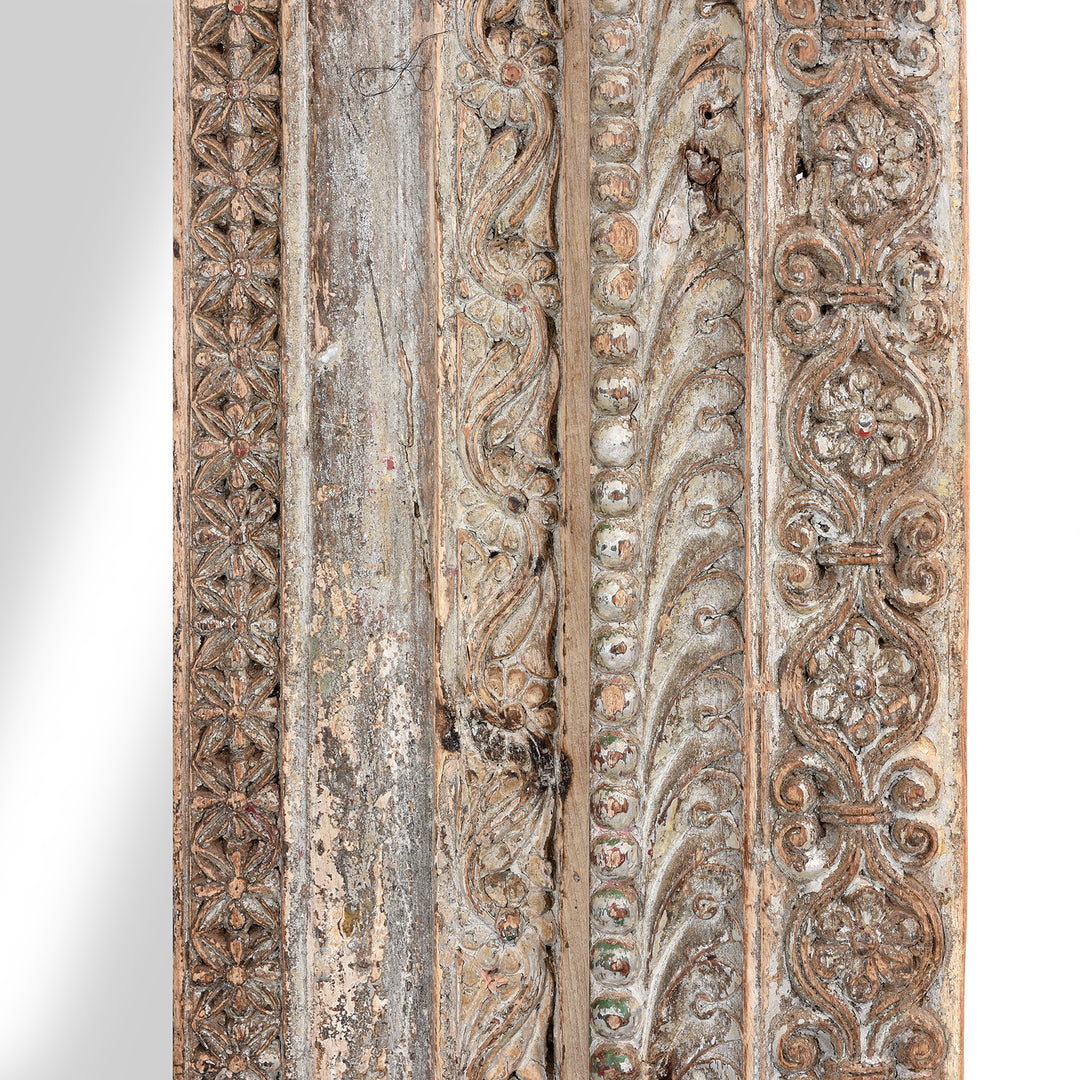 Carving Detail From Large Indian Door Mirror From Saurashtra - 18thC | Indigo Antiques