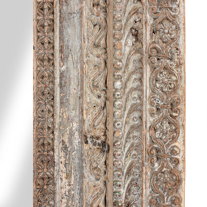 Carving Detail From Large Indian Door Mirror From Saurashtra - 18thC | Indigo Antiques