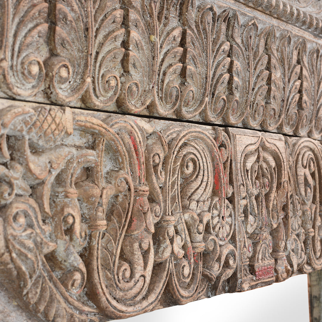 Depth Detail From Large Indian Door Mirror From Saurashtra - 18thC | Indigo Antiques