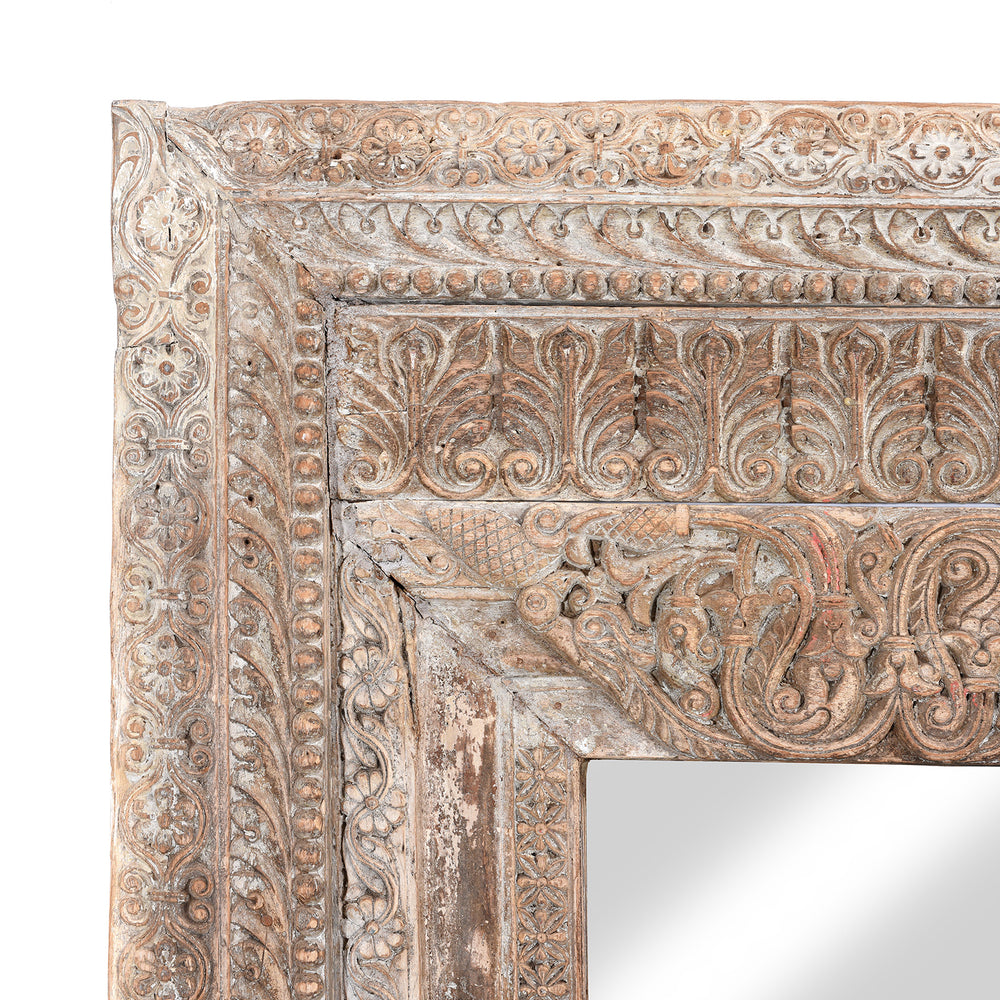 Corner Detail From Large Indian Door Mirror From Saurashtra - 18thC | Indigo Antiques