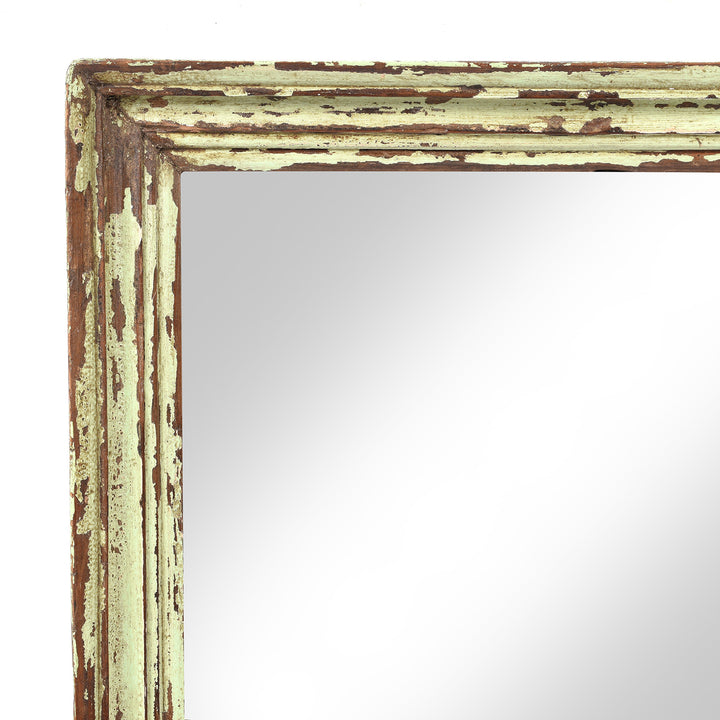 Corner View Of Painted Antique Mirror Made From An Old Teak Window - 19thC (60x78 cms) | Indigo Antiques