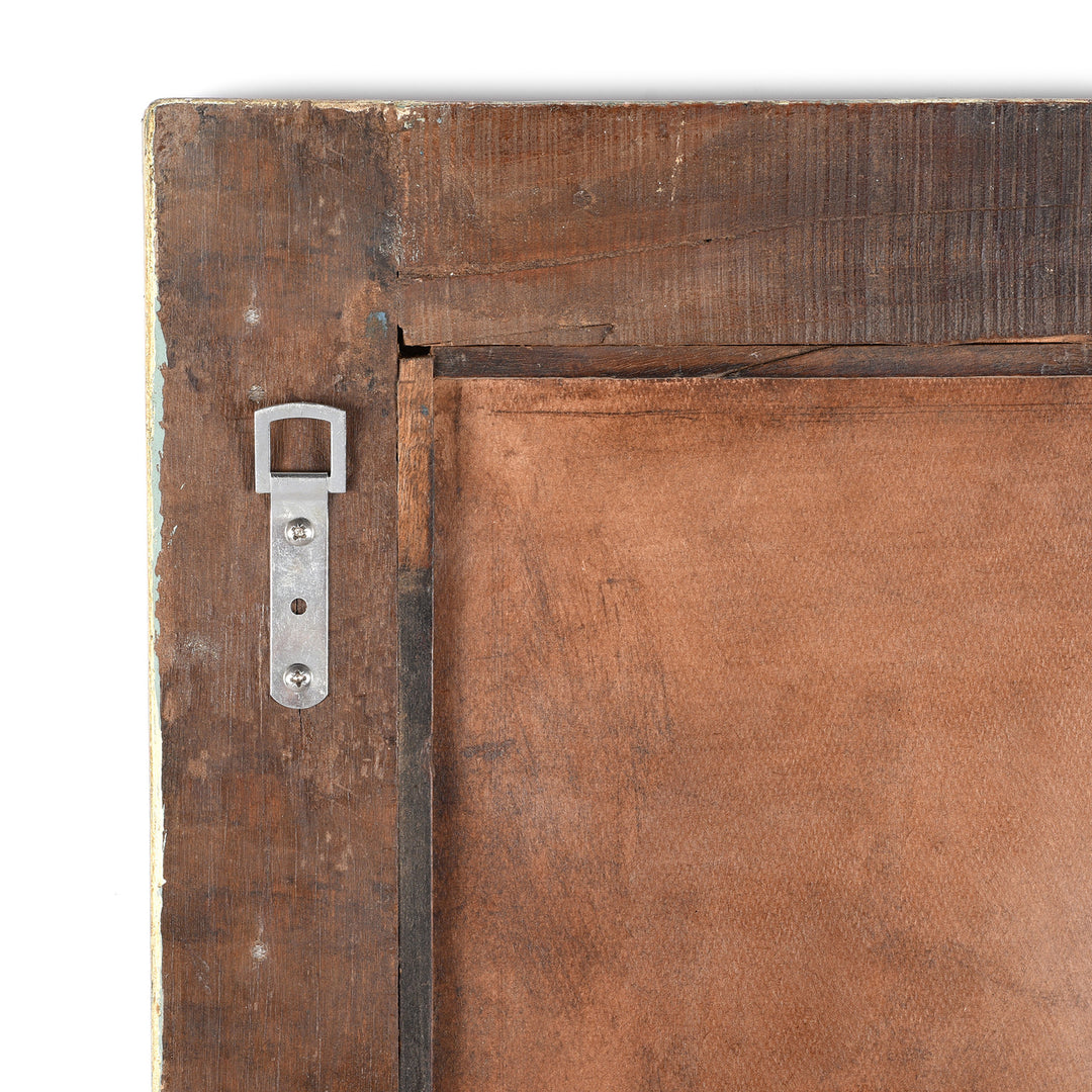 Hanger Detail From Painted Antique Mirror Made From An Old Teak Window - 19thC (60x78 cms) | Indigo Antiques