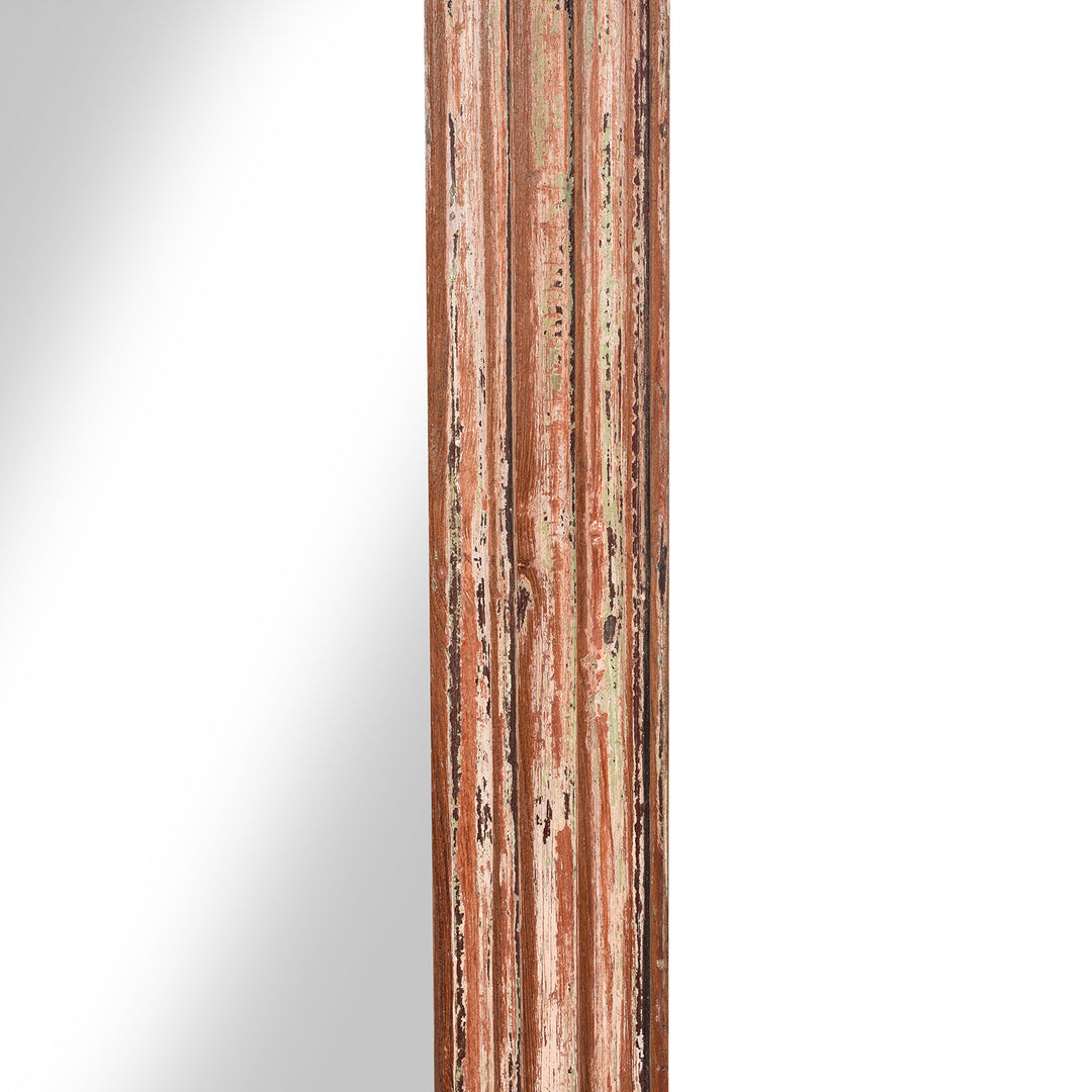 Paintwork Detail From Painted Antique Mirror Made From An Old Teak Window - 19thC (60x78 cms) | Indigo Antiques