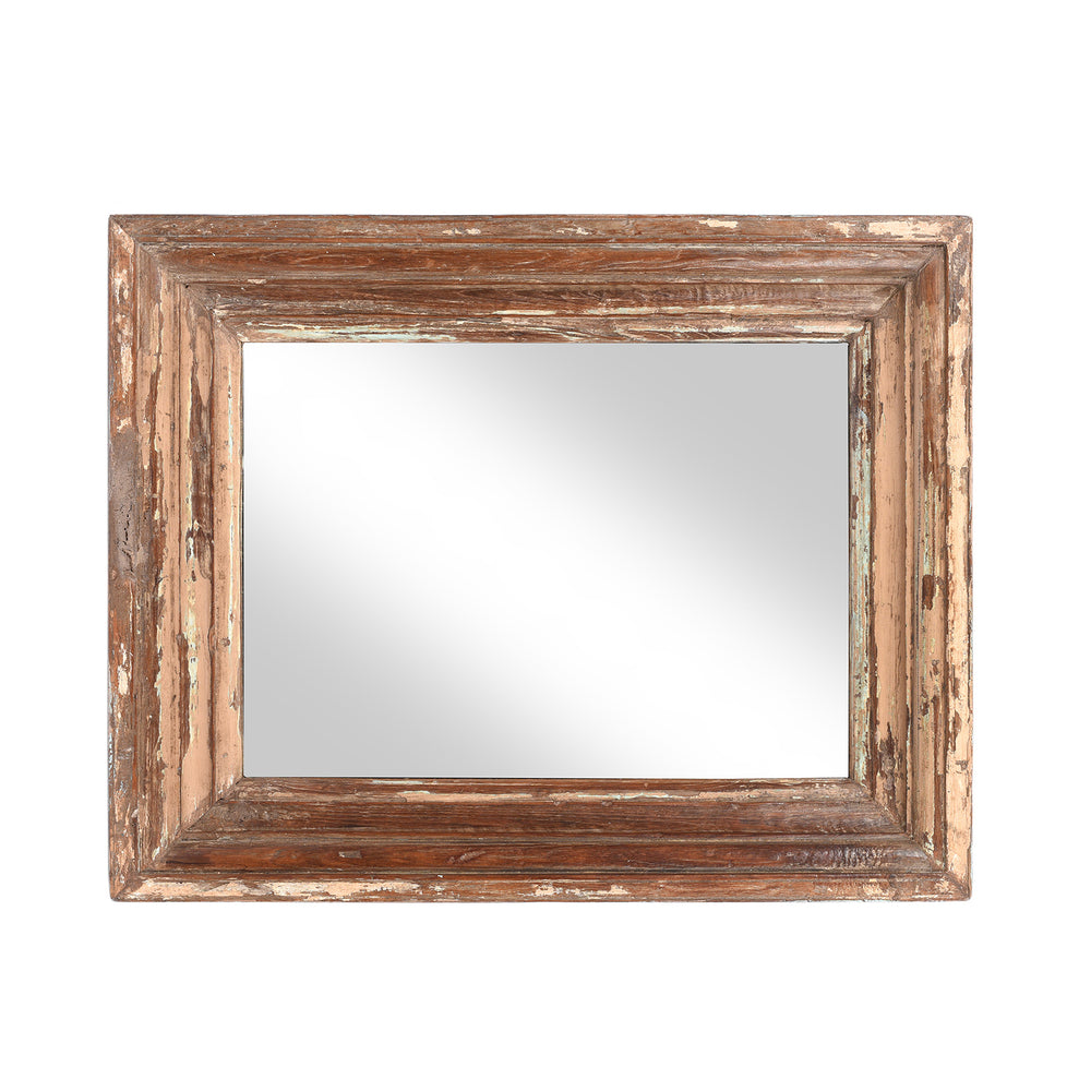 Rustic Painted Indian Mirror (78 x 60cm) | Indigo Antiques