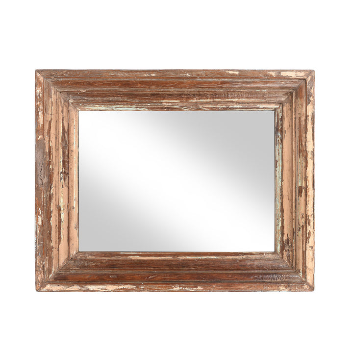 Rustic Painted Indian Mirror (78 x 60cm) | Indigo Antiques