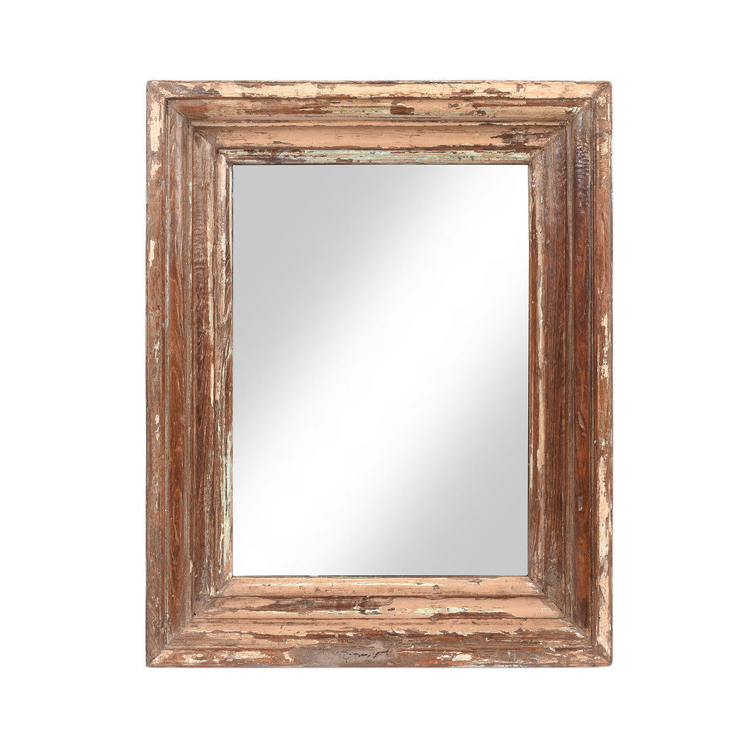 Rustic Painted Indian Mirror (78 x 60cm) | Indigo Antiques