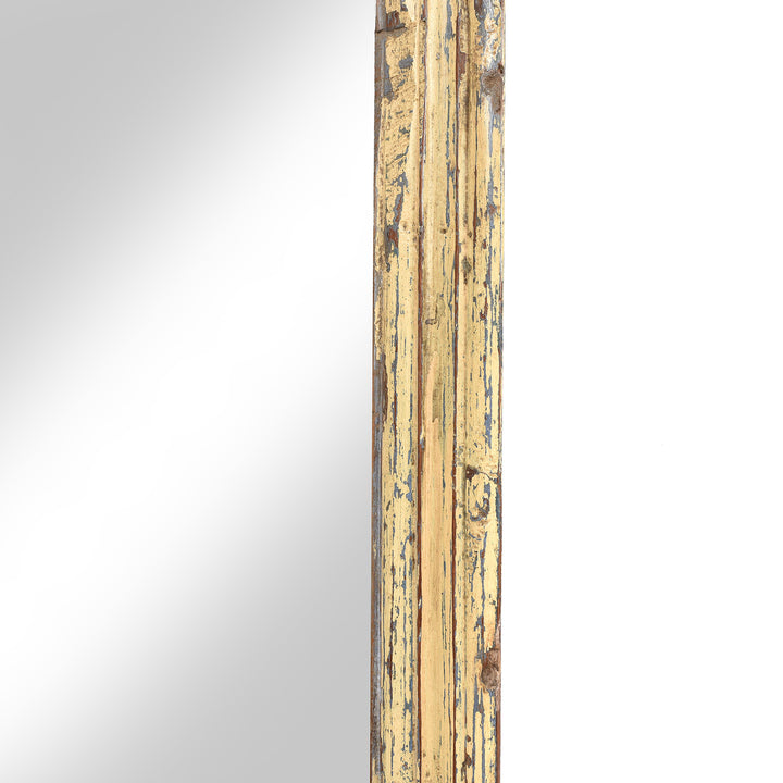 Painting Detail From Cream Painted Mirror Made From An Old Teak Window - 19thC | Indigo Antiques