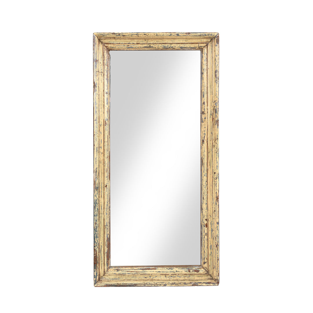 Cream Painted Mirror Made From An Old Teak Window - 19thC | Indigo Antiques
