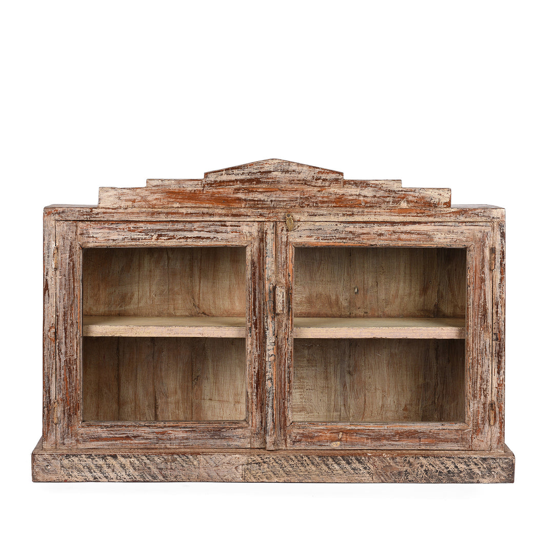 Antique Painted Teak Glazed Wall Cabinet - Ca 1920 | Indigo Antiques