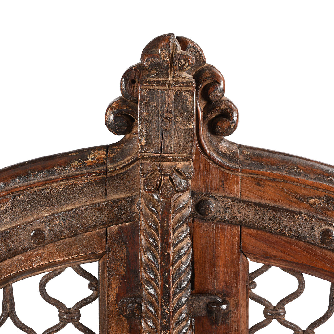 Detail From Antique Iron & Teak Jali Dog Gate From Gujarat - 19thC | Indigo Antiques