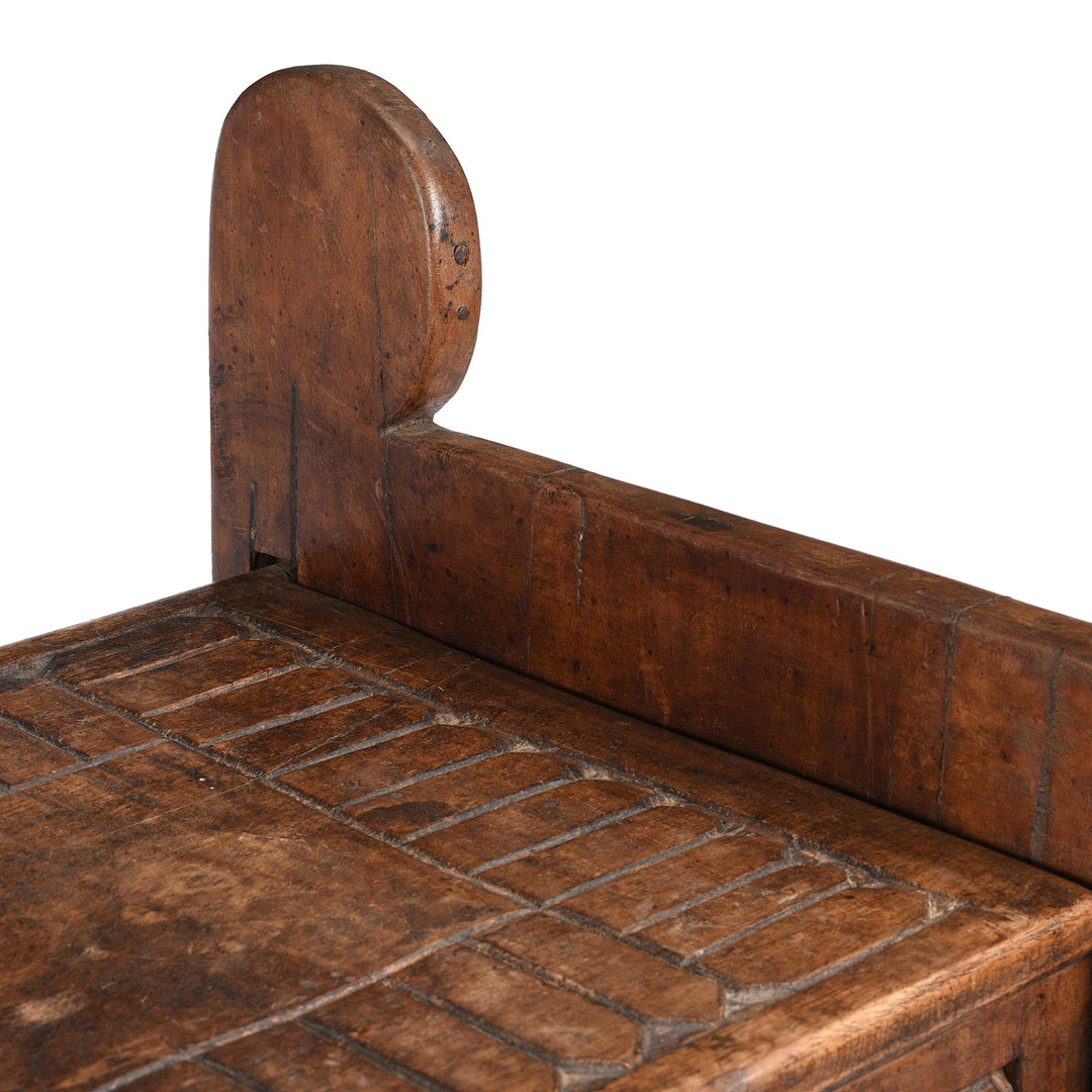 Detail From Antique Carved Tribal Cedar Chest From The Kulu Valley - 19th Century | Indigo Antiques