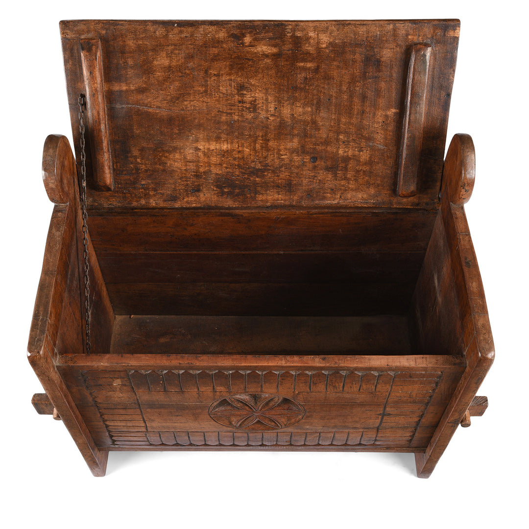 Interior Of Antique Carved Tribal Cedar Chest From The Kulu Valley - 19th Century | Indigo Antiques